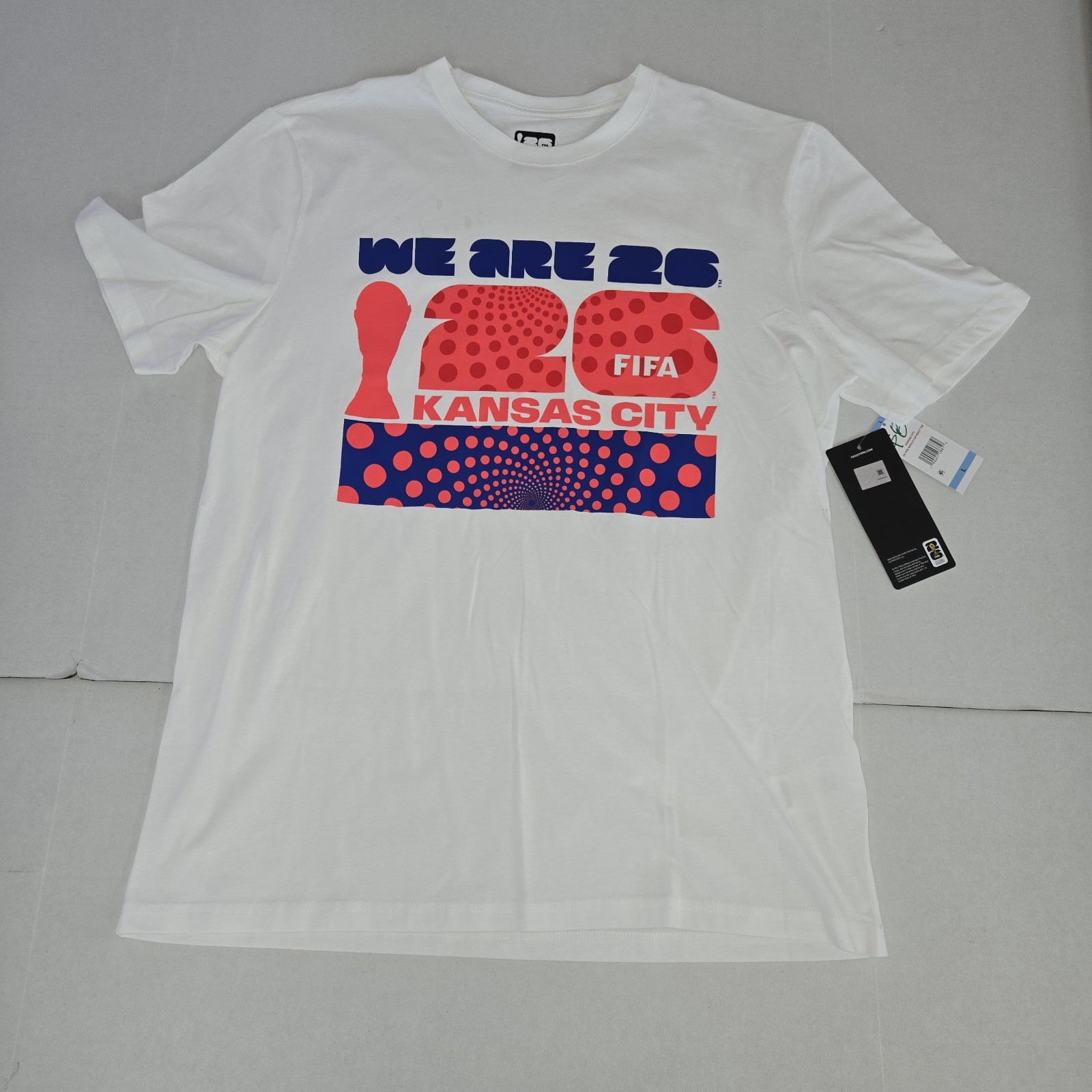 Fifa World Cup 2026 TShirt Lg Soccer Graphic USA Futbol Fan Nwt Flaw See Pics