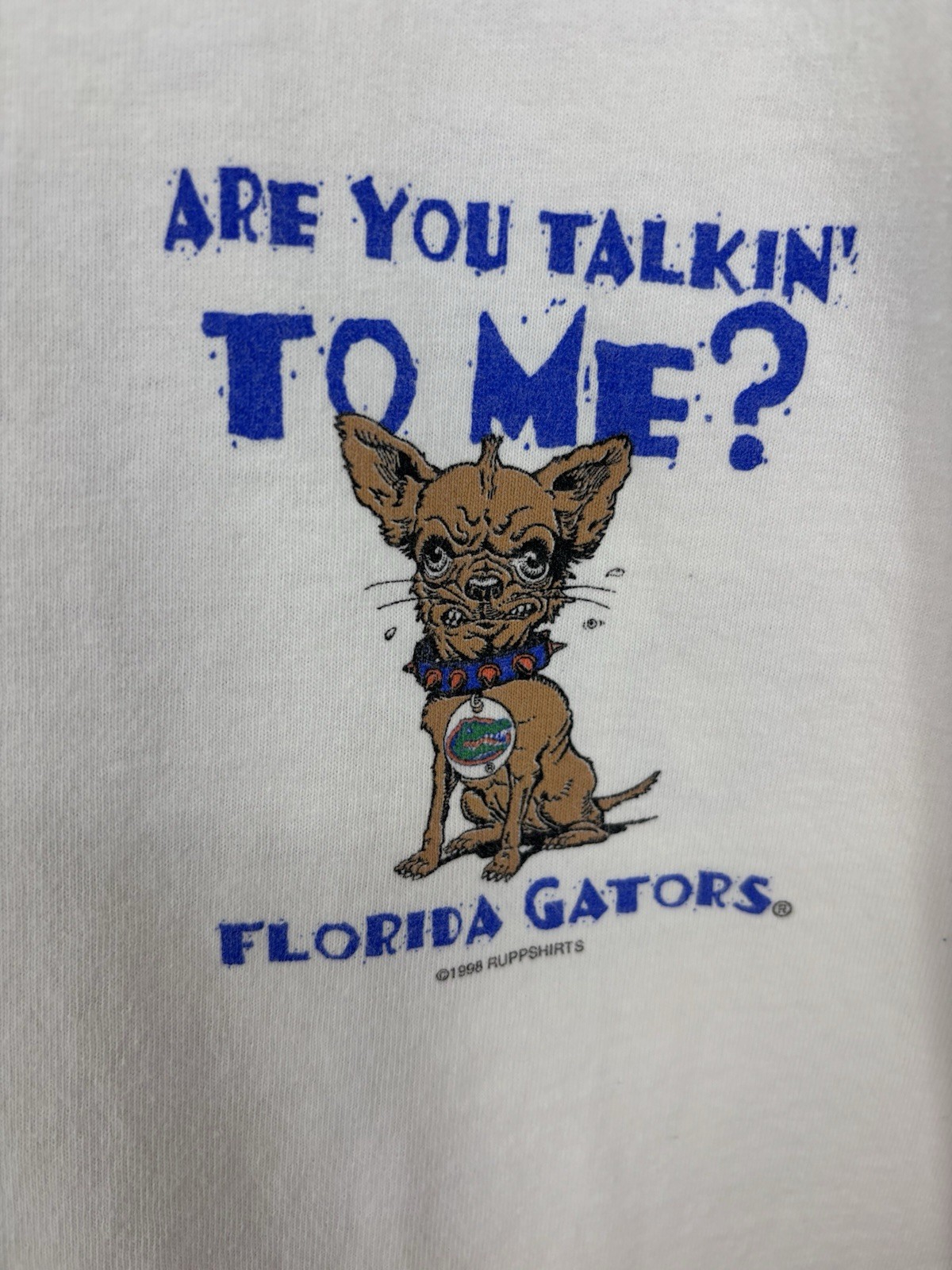 Vtg Florida Gators 1998 Single Stitch XL Ruppshirts USA Graphic Tee Dog Angry