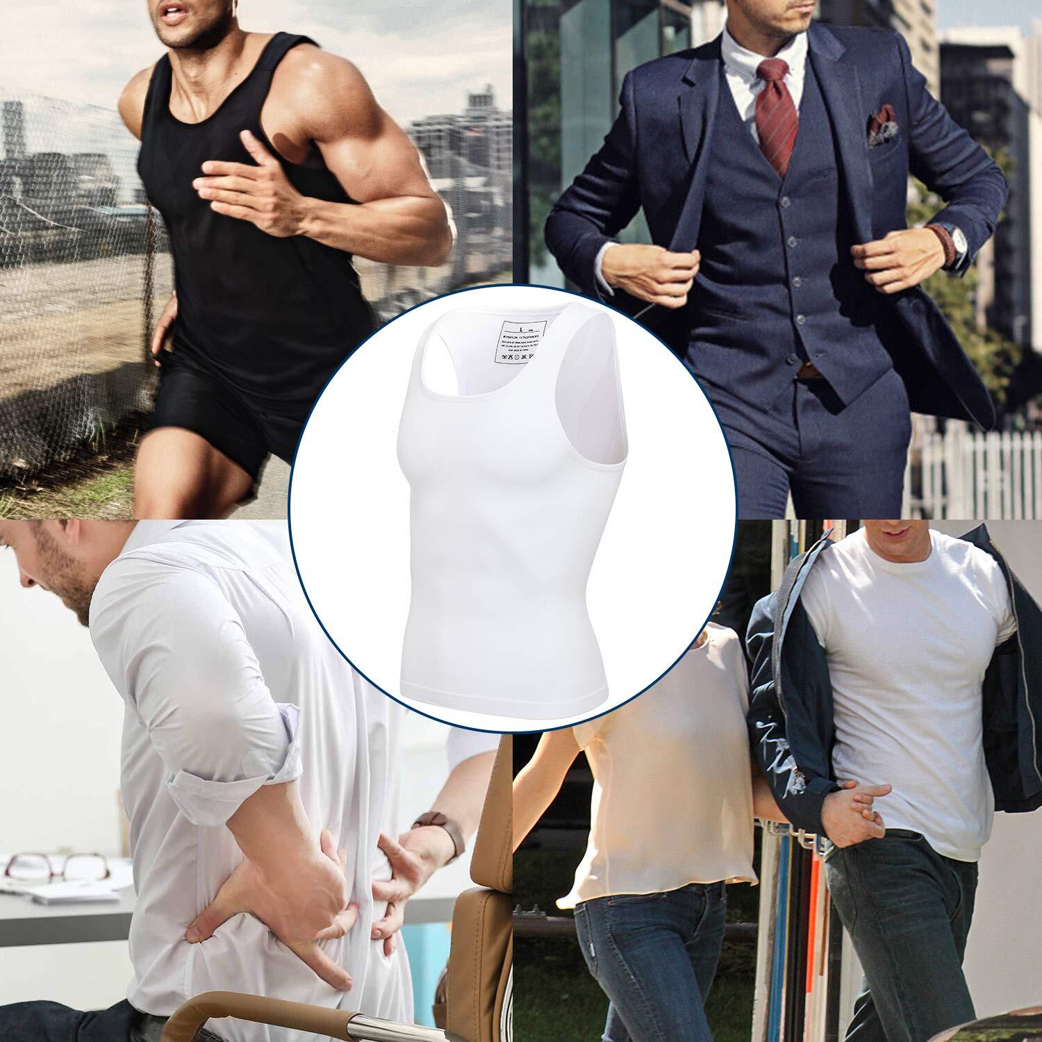 Men Compression Shirts Abdomen Gynecomastia Slimming Body Shaper Vest Tank Tops