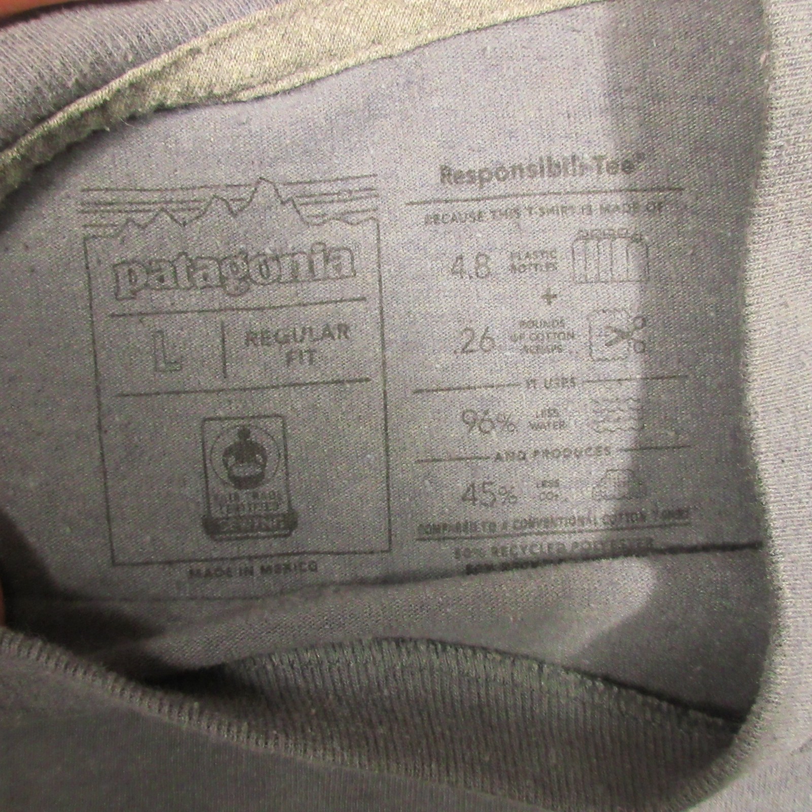 Patagonia Short Sleeve Pocket T Shirt Mens Gray Responsibility Stains*