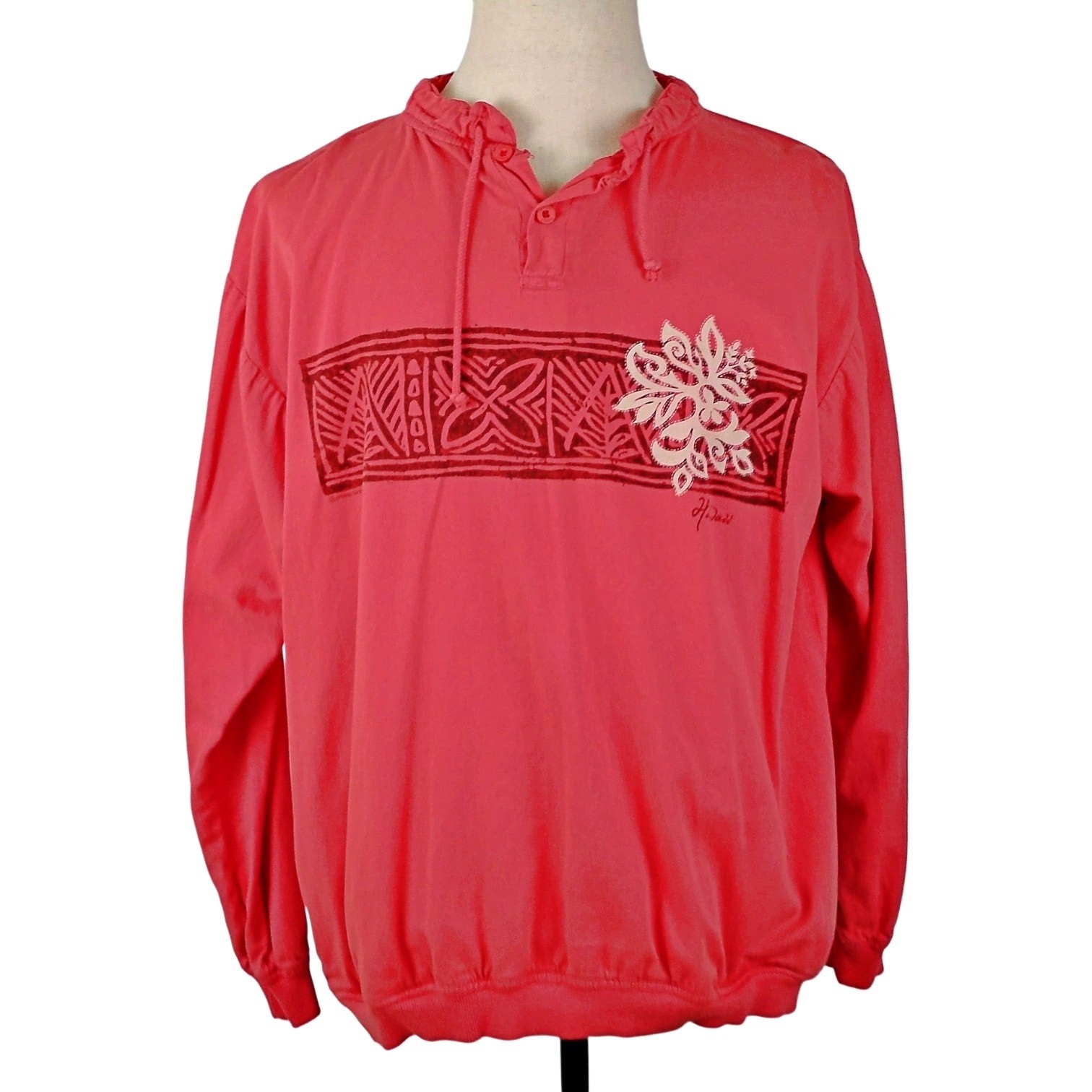 Crazy Shirt Long sleeve Graphic Tribal Hawaiian Shirt LRG Unisex Drawstring