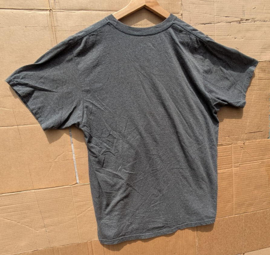 Adidas Go-To Tee Gray T-Shirt Men&rsquo;s L Red Orange Logo Cotton Blend 50/50
