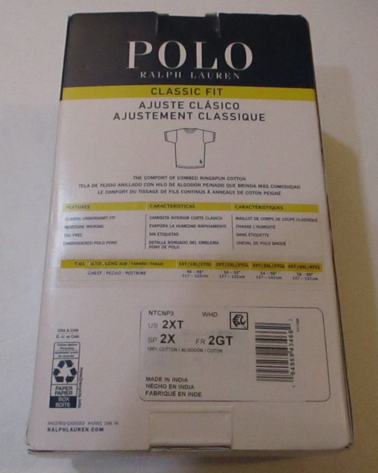 3 GENUINE POLO RALPH LAUREN MENS 1XL TO 6XL BIG&TALL BLACK COTTON CREW T-SHIRTS