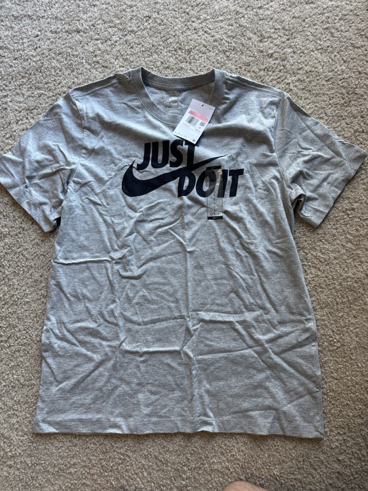 Nike Sportwear Just Do It Graphic T-Shirt Dark Grey Heather AR5006-063 Large New