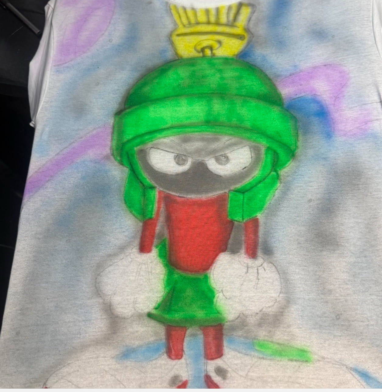 Custom Airbrushed Marvin the Martian T-Shirt – Hand-Painted size