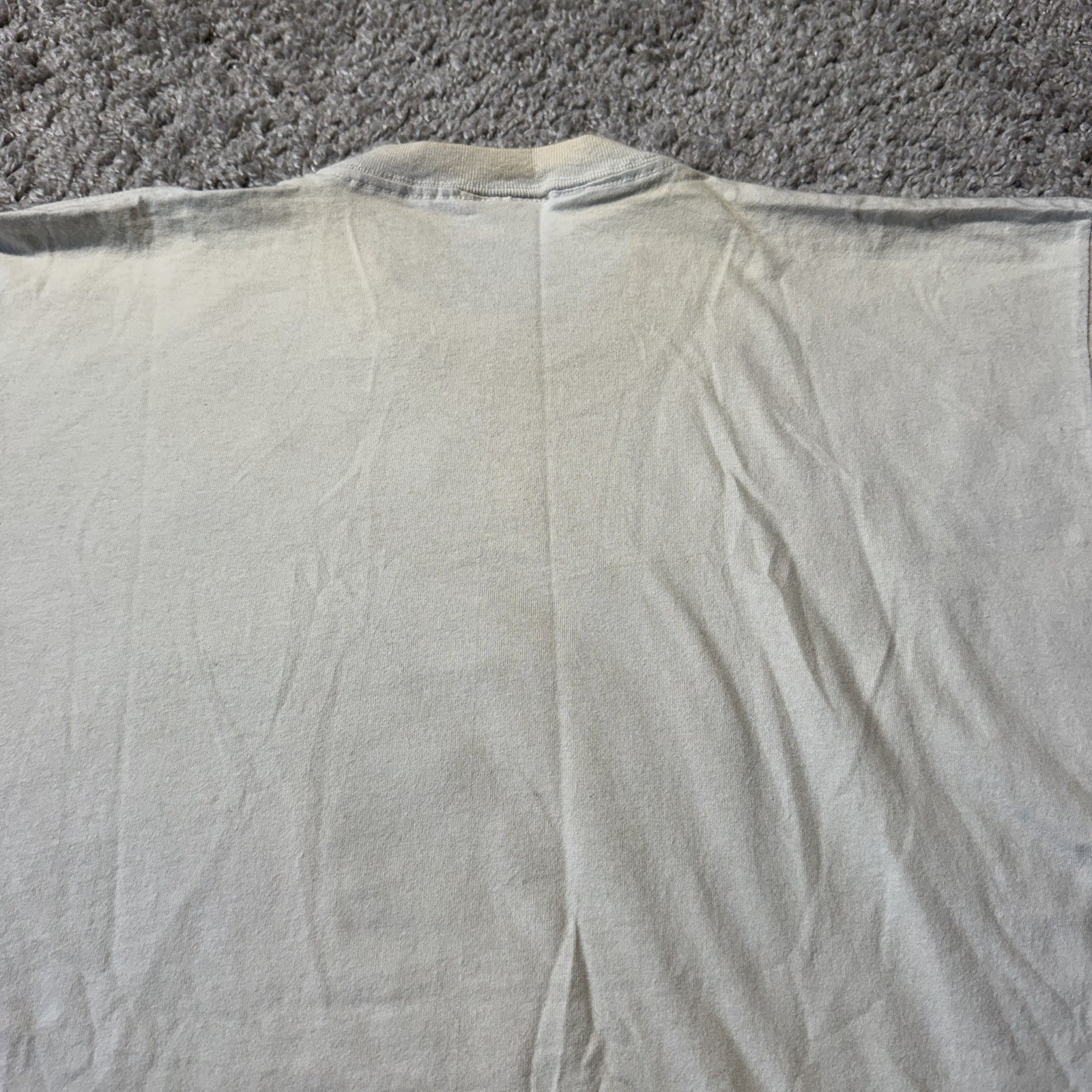 90s Vintage Nike Golf Swoosh Tee Large White Cream Tiger Woods Made USA Cotton
