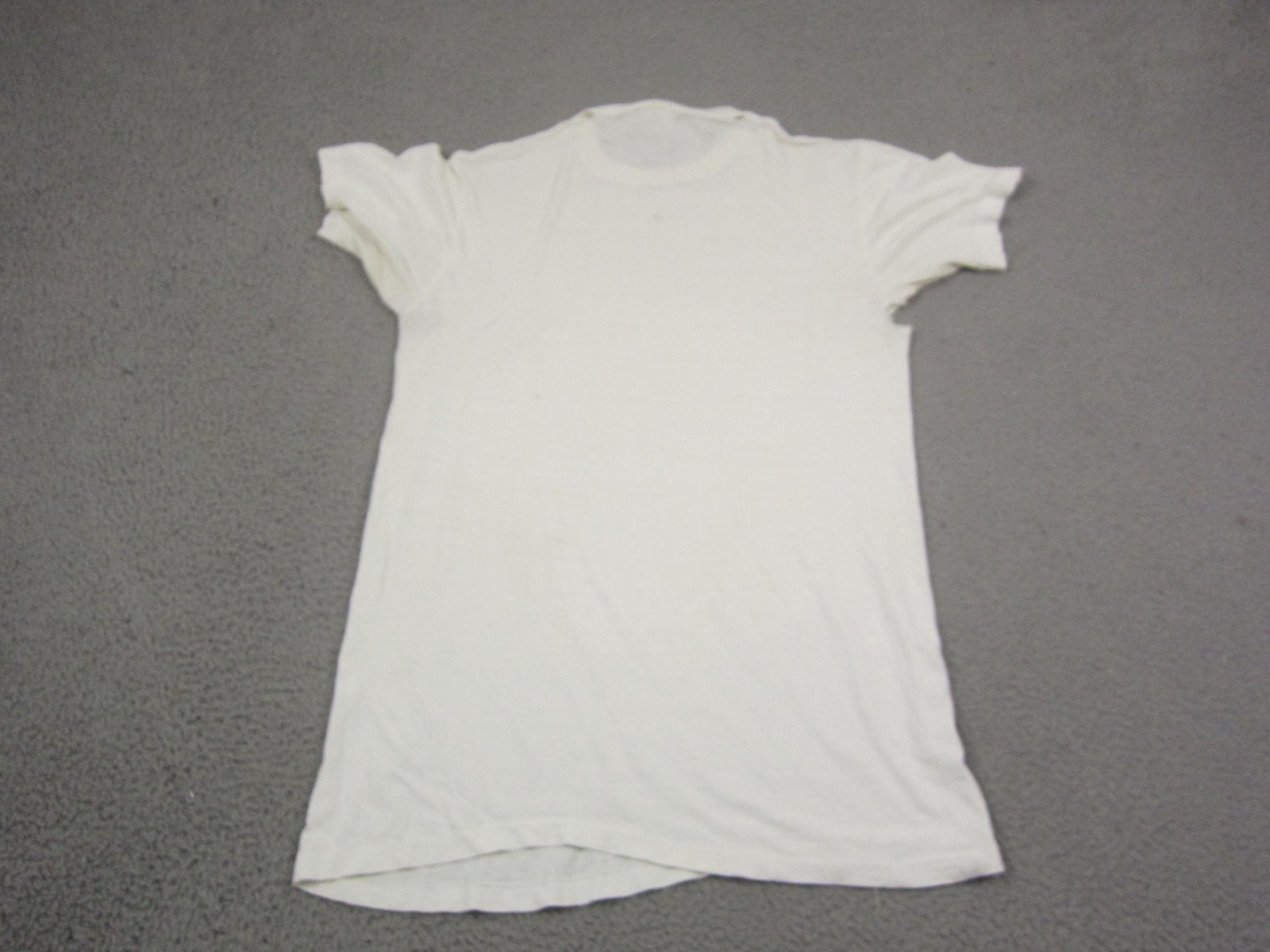 Vintage Shirt Mens Large Tall LT White Single Stitch Basic Casual 80s 70s Blank
