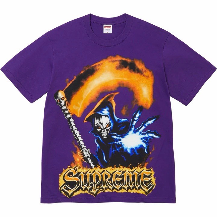 Size XXL Supreme SS26 Grim Reaper Graphic Logo Art Dealer Tee Purple New IN HAND