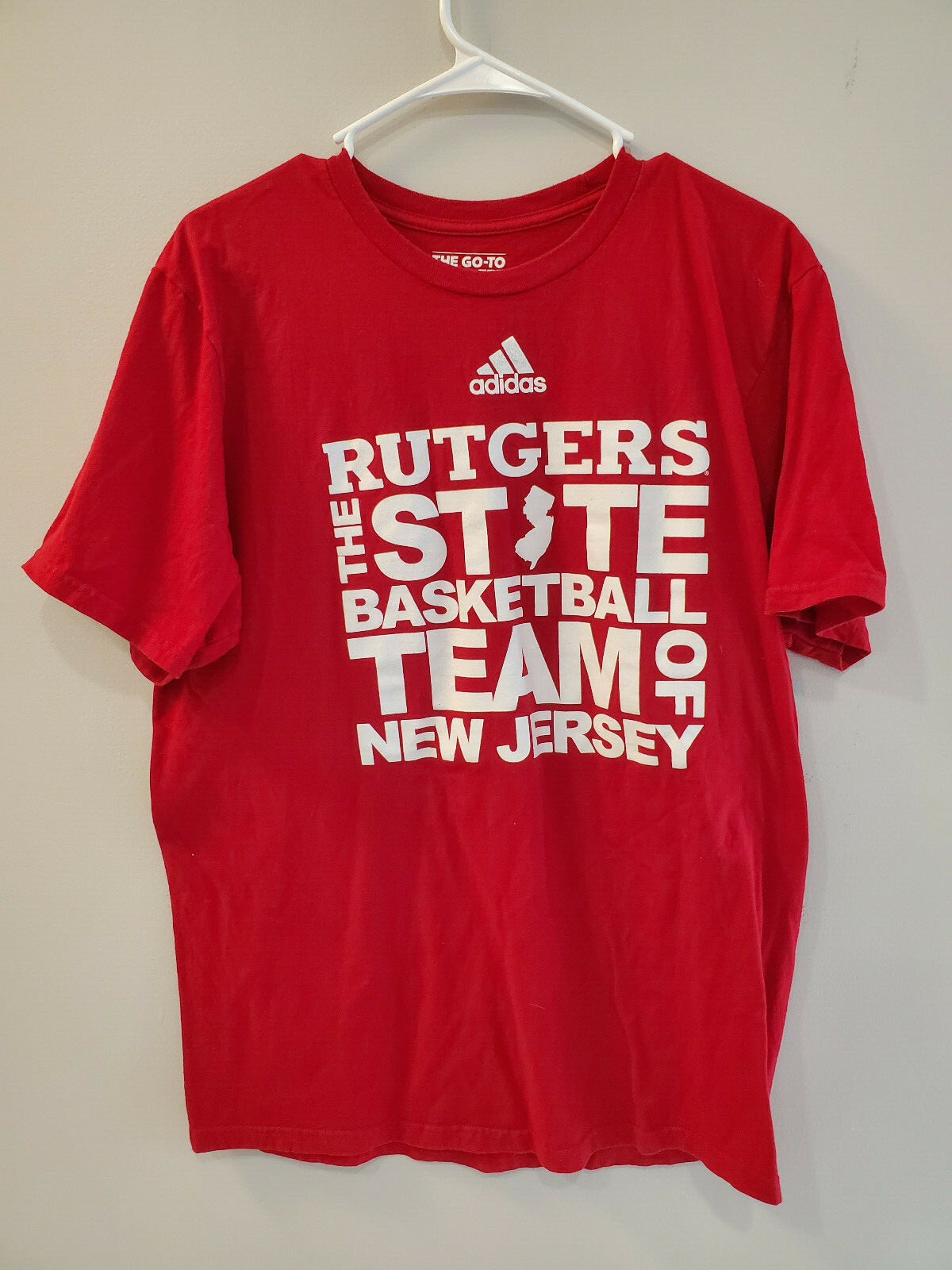 RUTGERS University Scarlet Knights Adidas Basketball Red T-shirt Sz L