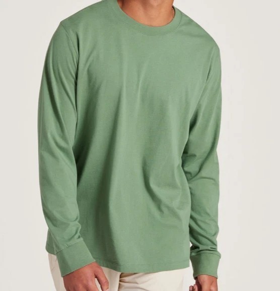 NWT Allbirds Cotton Long Sleeve Tee Hazy Cargo Green size Small