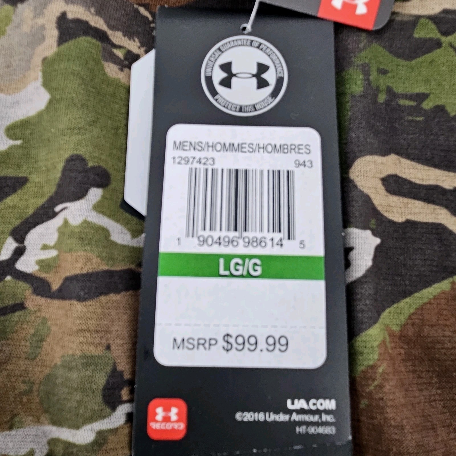 Under Armour Mid Season Kit Forest Camo Men&rsquo;s Size Large Shirt Hunting Coldgear