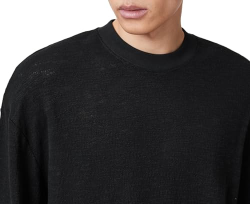 AllSaints Men&rsquo;s Foster Ls Crew Neck Jet Black Size XXL