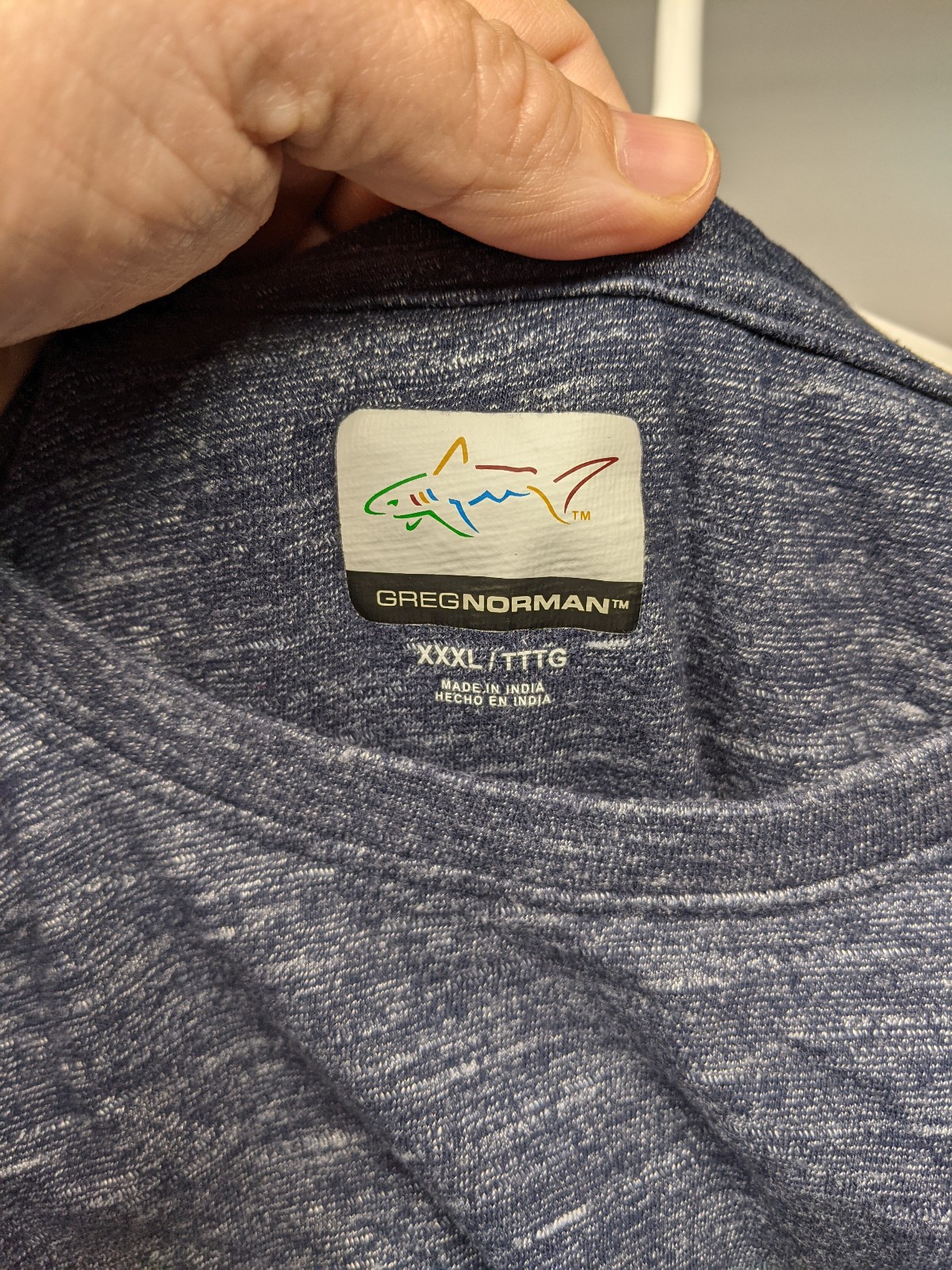 Greg Norman 3XL Men&rsquo;s XXXL Golf T-Shirt Grey Blue Cotton Polly Blend