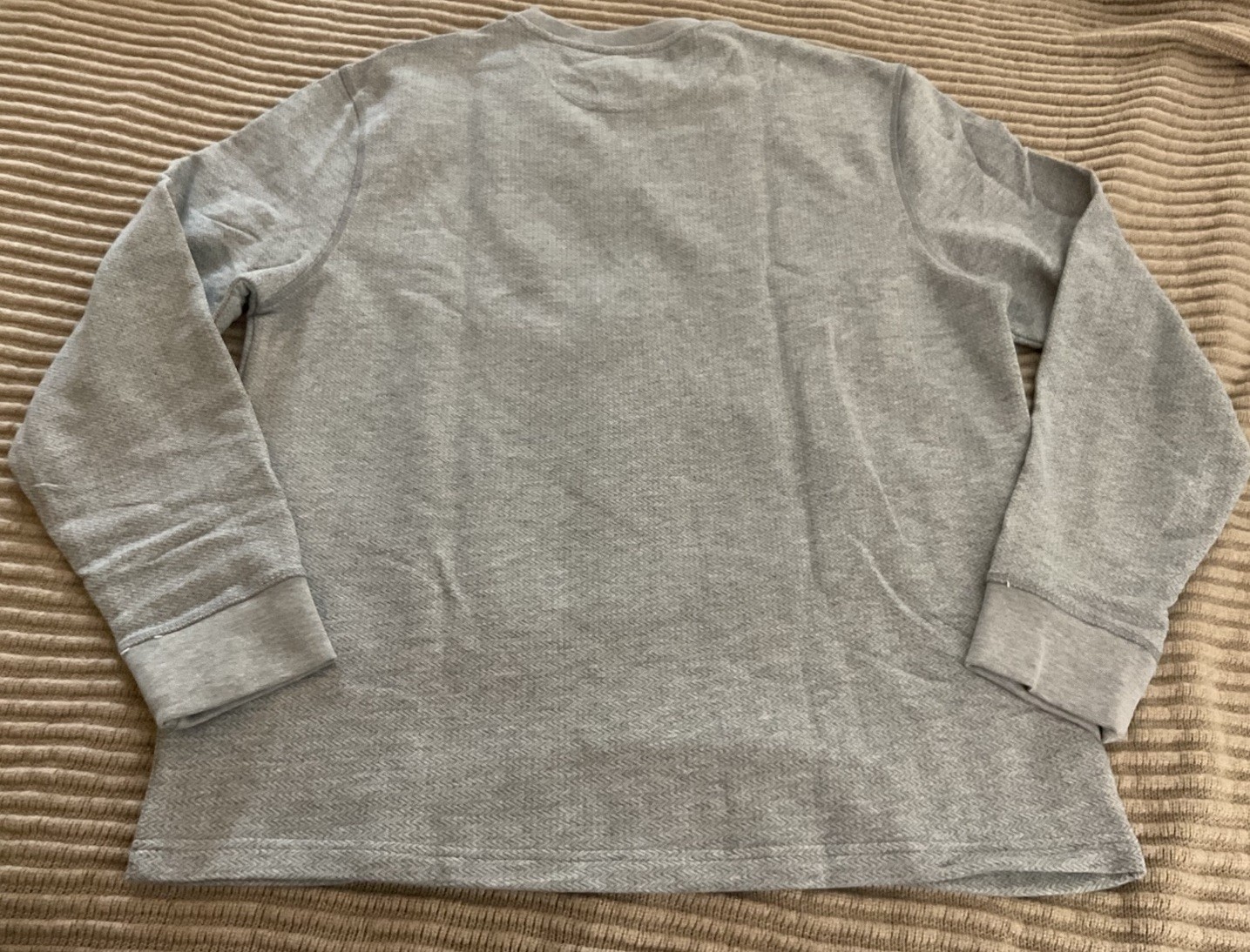 Orvis Mens Crewneck Gray Marled Long Sleeve Shirt – Size L