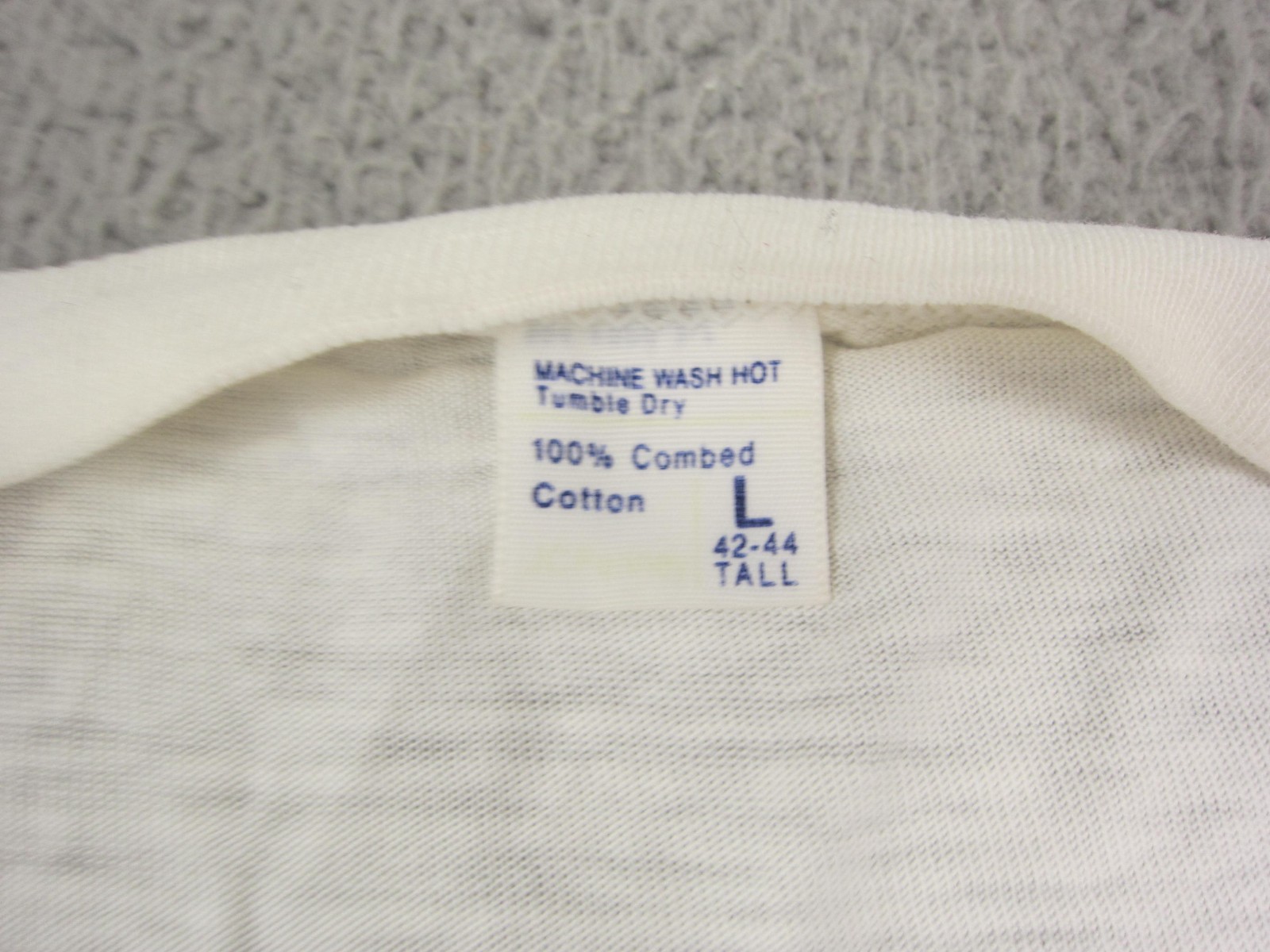 Vintage Shirt Mens Large Tall LT White Single Stitch Basic Casual 80s 70s Blank