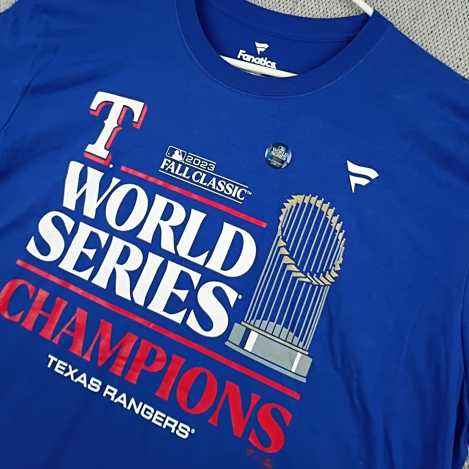 Fanatics T-Shirt Men XL Blue NEW Texas Rangers 2023 World Series Champions Tee
