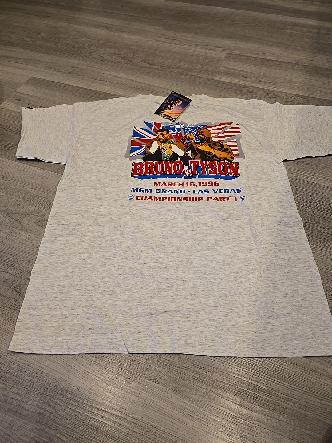Vintage 1996 Mike Tyson Vs Frank Bruno T-Shirt Large DEADSTOCK MGM USA TAGS 90 L
