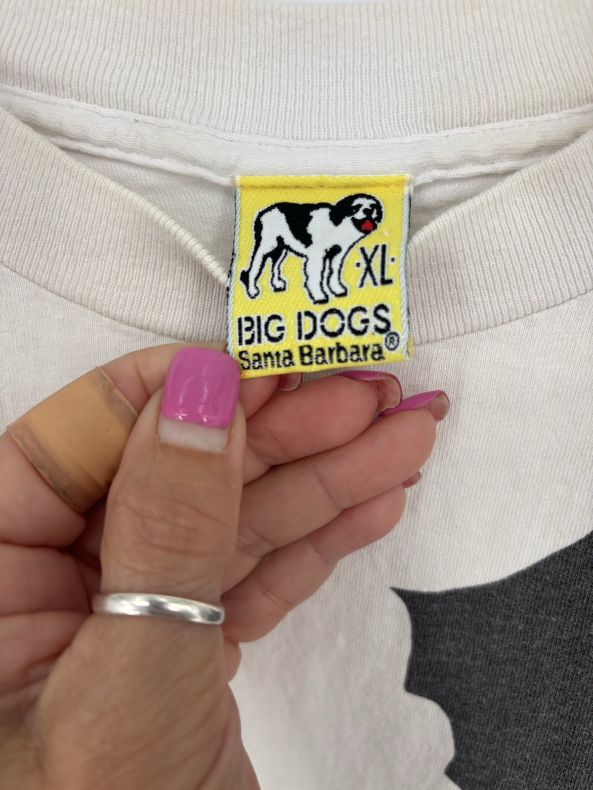Vtg Big Dogs Dog Face T Shirt XL All Over Print USA Single Stitch 90’s Graphic T