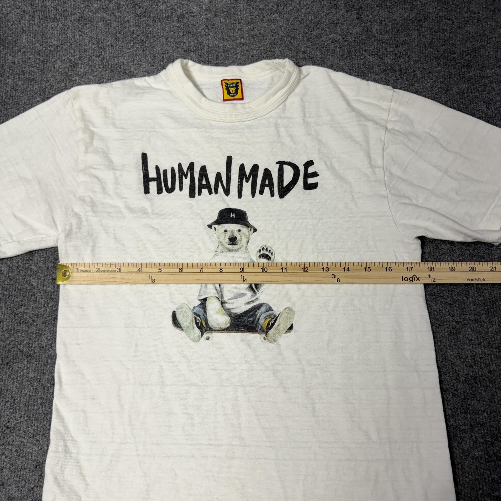 Human Made Shirt Mens Small White Bear Graphic Made In Japan Streetwear Tee