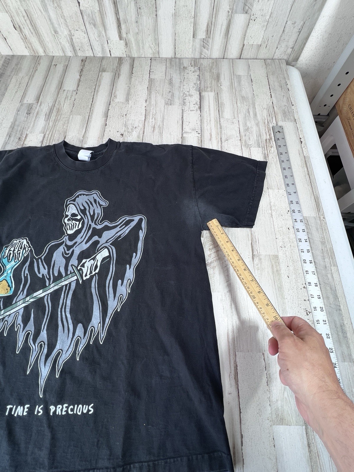 Warren Lotas Time is Precious Grim Reaper Black T Shirt XL