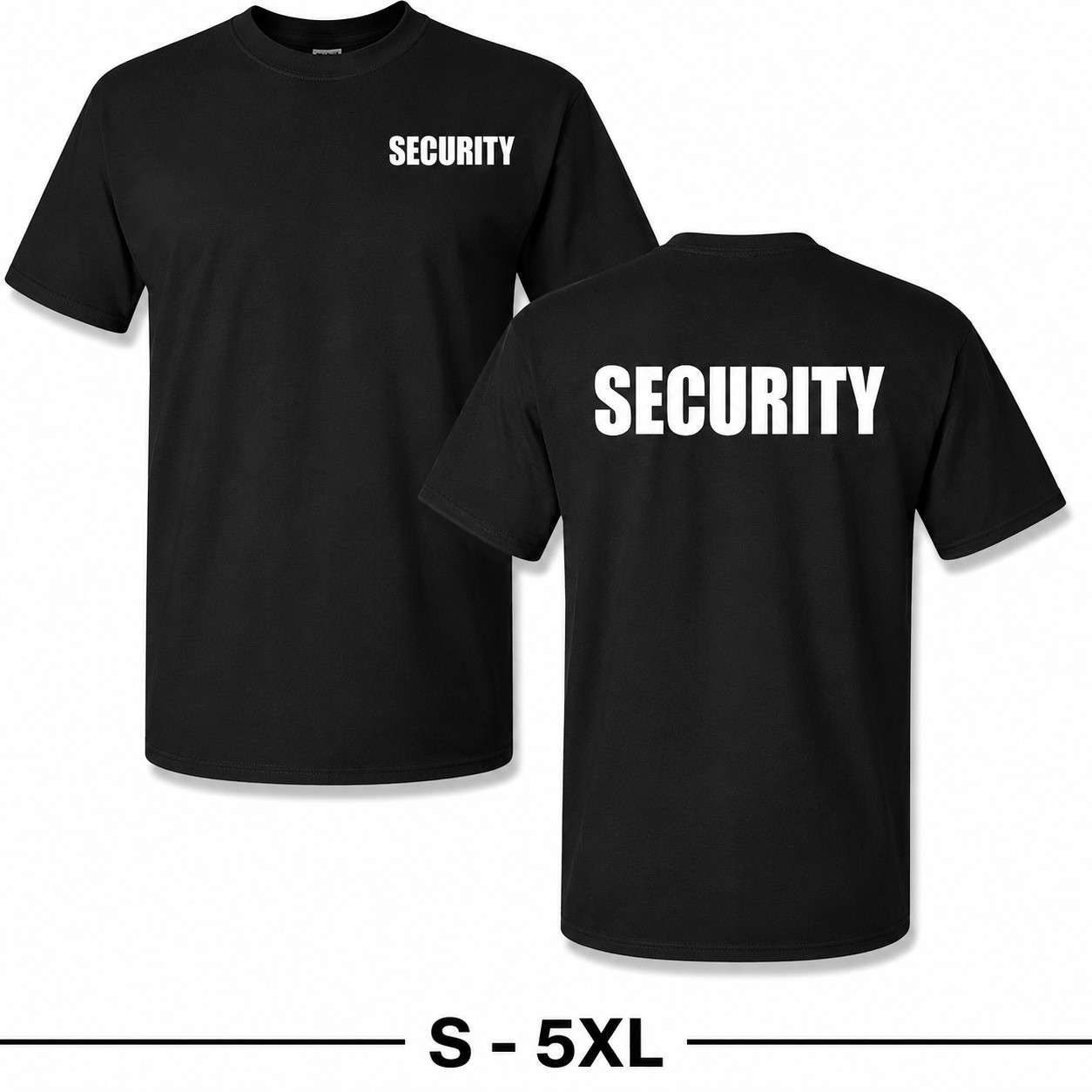 SECURITY T-Shirt Guard Uniform Security Officer Crew Neck Tee S-5XL