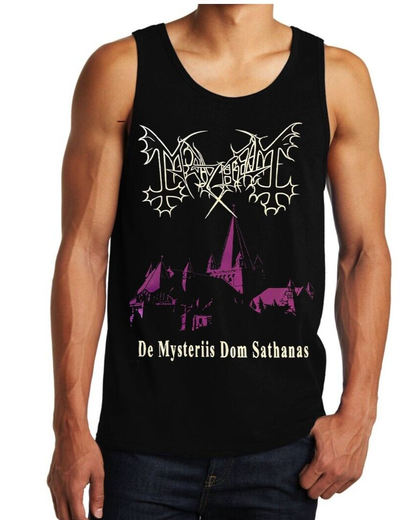Mayhem de Mysteriis dom sathanas black metal Band Black Tank Top Men&rsquo;s Sizes