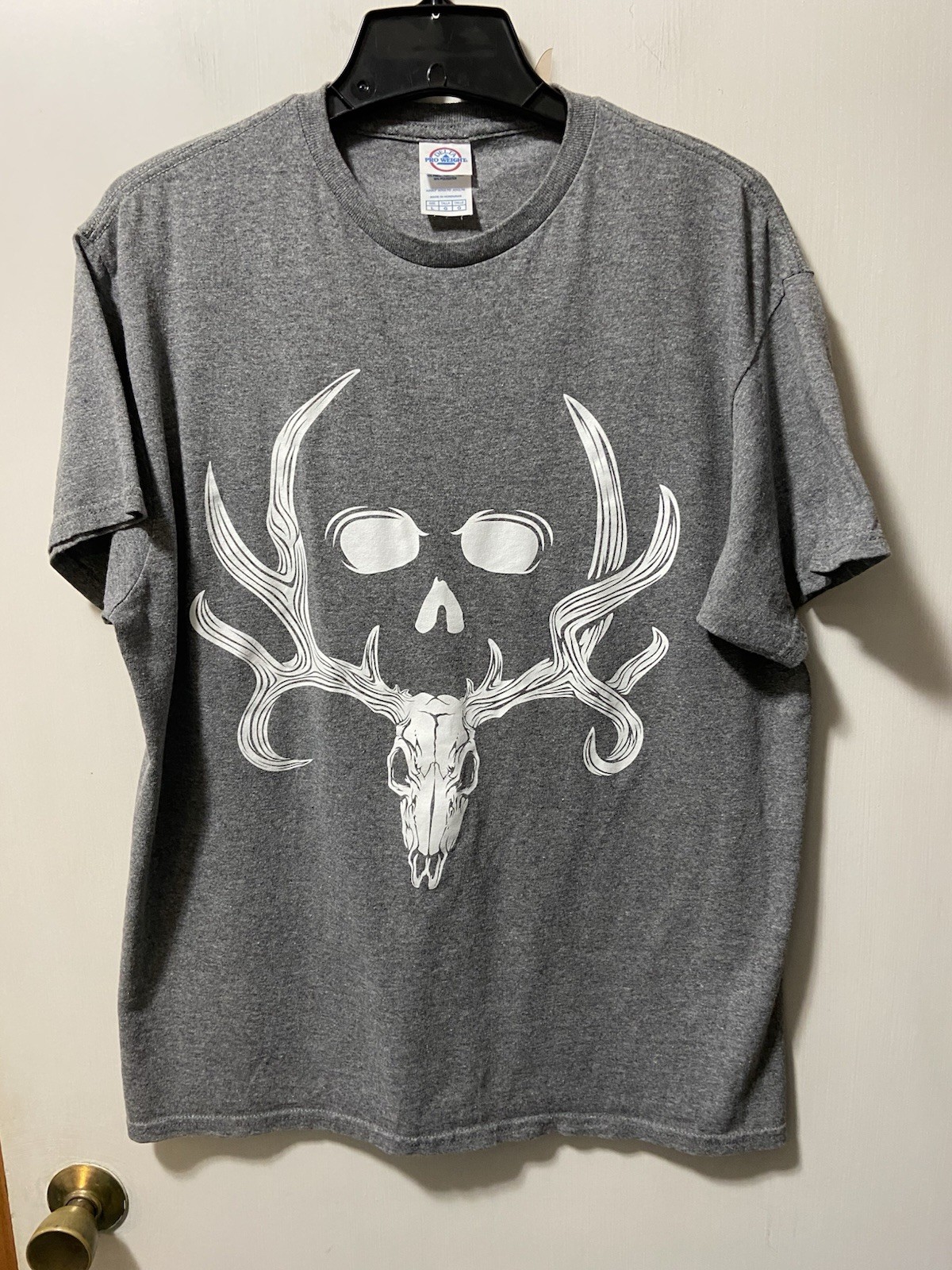 Mens Large Bone Collector Buck Skull Graphic T-shirt