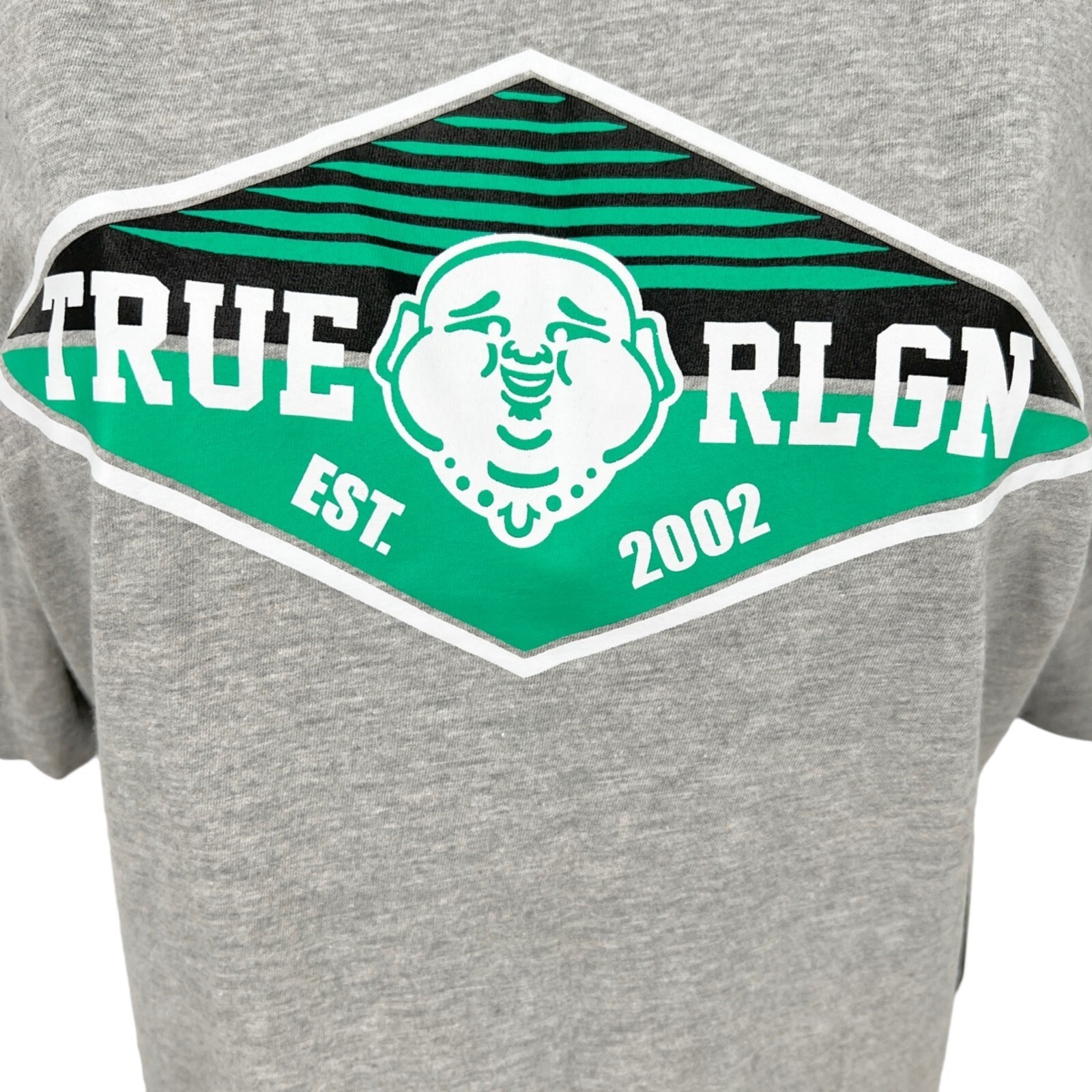 NWT True Religion Unisex Buddha Logo T-Shirt Size Large Comfort Grey Streetwear