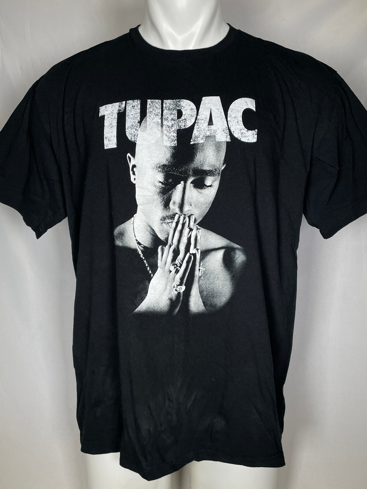 Tupac Shakur 2PAC Black & White Prayer Photo Official T-Shirt Men&rsquo;s XXL