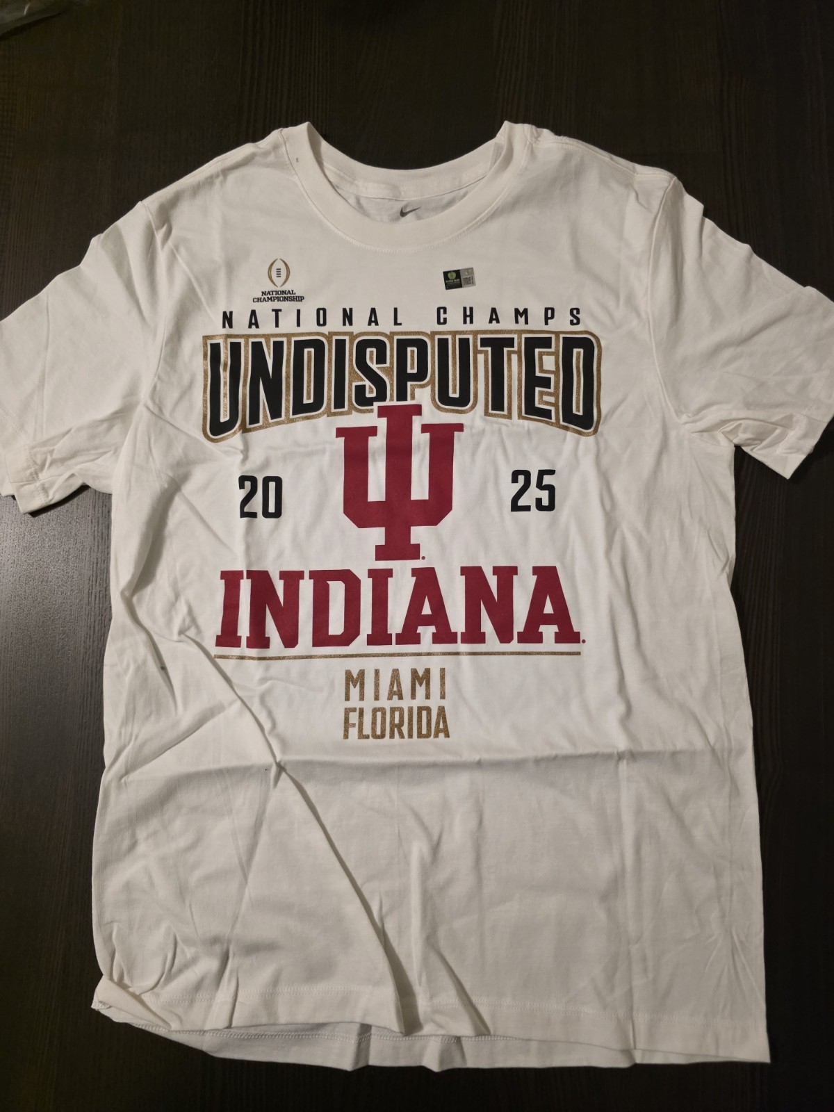 The Nike Tee National Champs 2025 Indiana Hoosiers T-Shirt Men&rsquo;s Size Medium