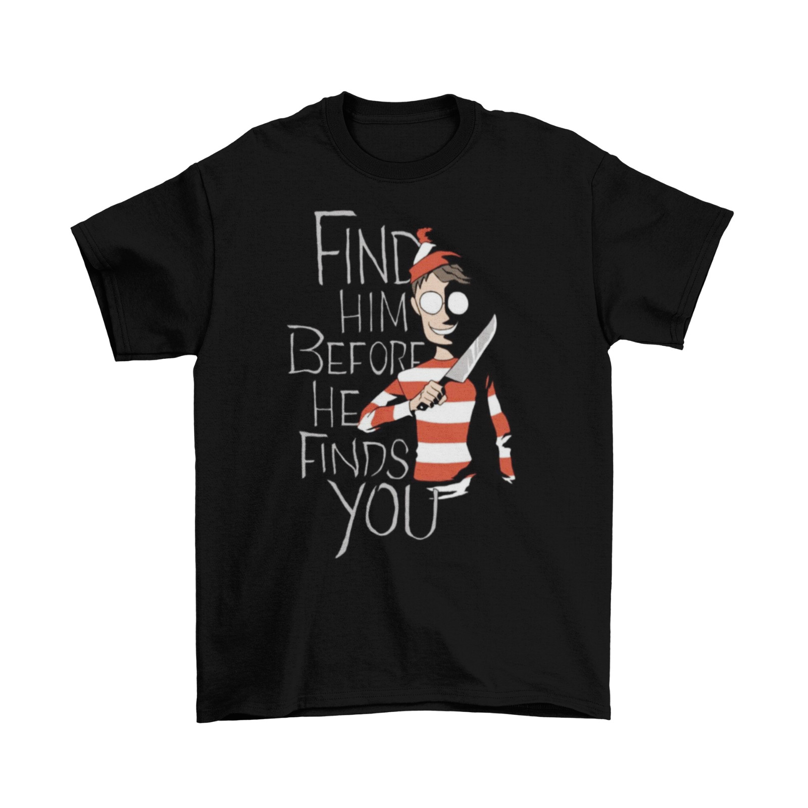 Where&rsquo;s Waldo? T-Shirt Unisex Funny Horror Adult Halloween Sizes Fall New