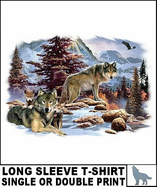 BEAUTIFUL WILD WOLVES WOLF FAMILY CUBS LYCAN WEREWOLF FOREST EAGLE T-SHIRT AB718
