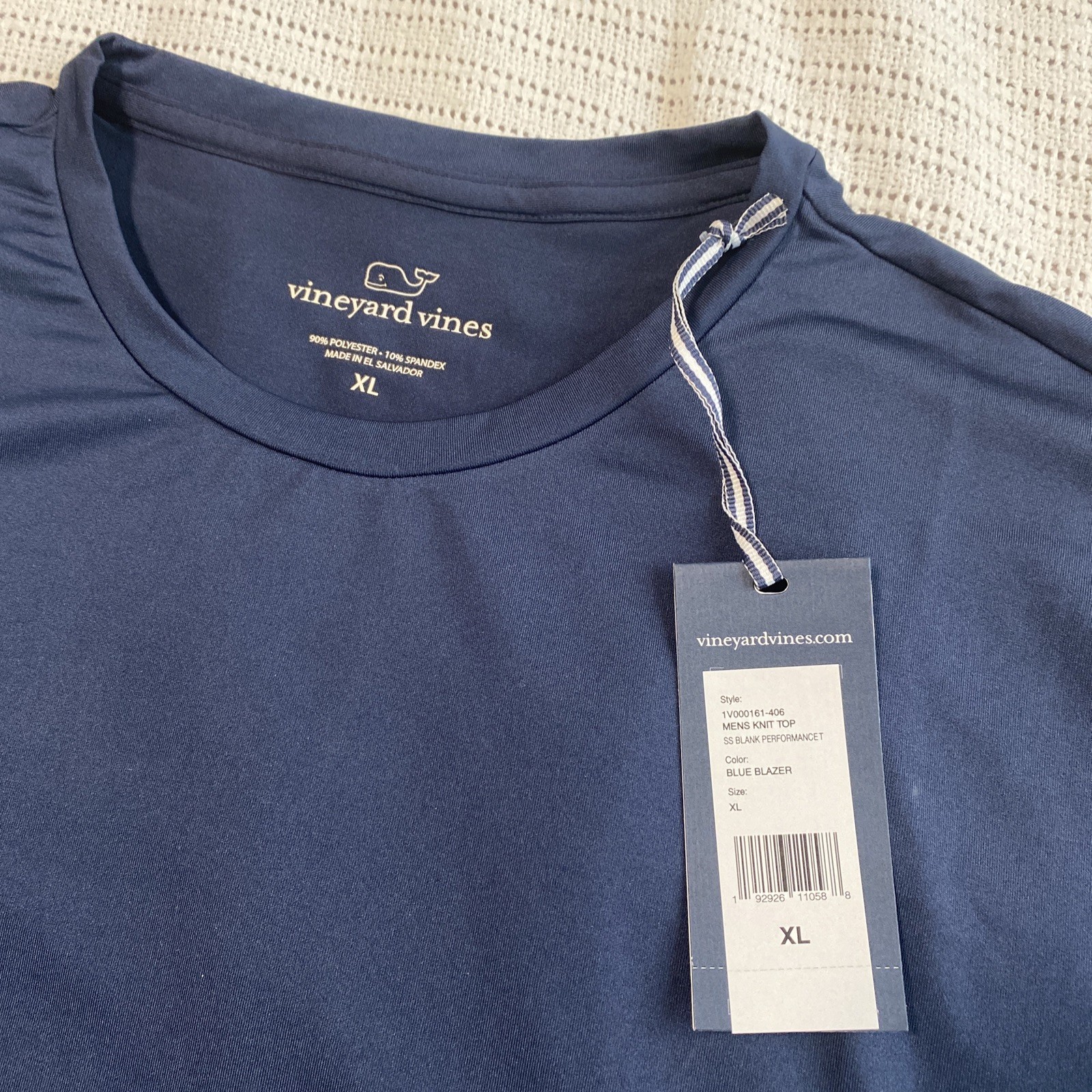 Vineyard Vines T Shirt XL Mens Navy Blue Short Sleeve Crew Polyester Stretch