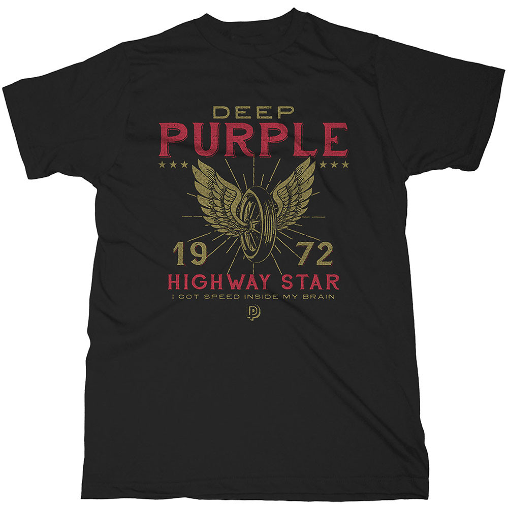 Deep Purple Highway Star T-Shirt Short Sleeve Cotton Black S to 5XL