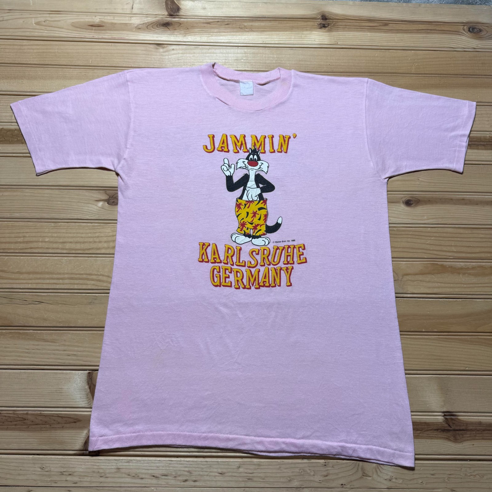 Vintage 1986 Looney Tunes Sylvester Jammin Karlsruhe Germany T-Shirt – Medium