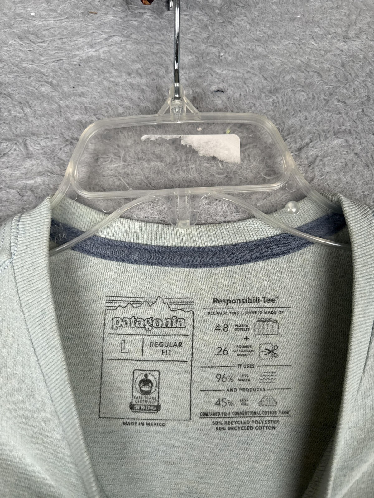 Patagonia Responsibili-Tee Shirt Mens Large Gray Short Sleeve Pocket Logo Tee