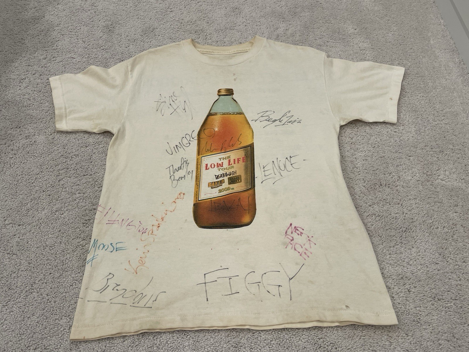 Vintage Skate Shirt 2009 Low Life Tour Deathwish Baker Skateboards Reynolds Auto