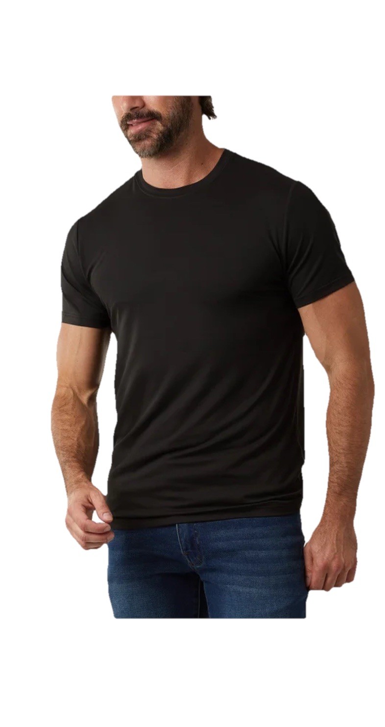 32 Degrees Cool Men&rsquo;s T-Shirt 3 Pack Quick Dry Stretch Crew Neck New Black