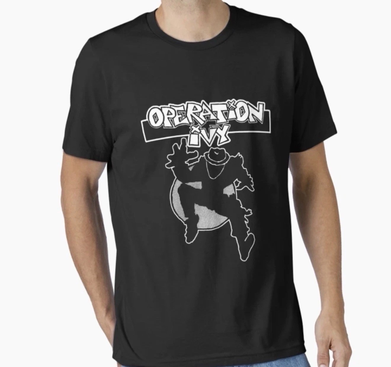 OPERATION IVY T SHIRT BLACK W/CLASSIC LOGO BRAND NEW – CIRCLE JERKS – BLACK FLAG
