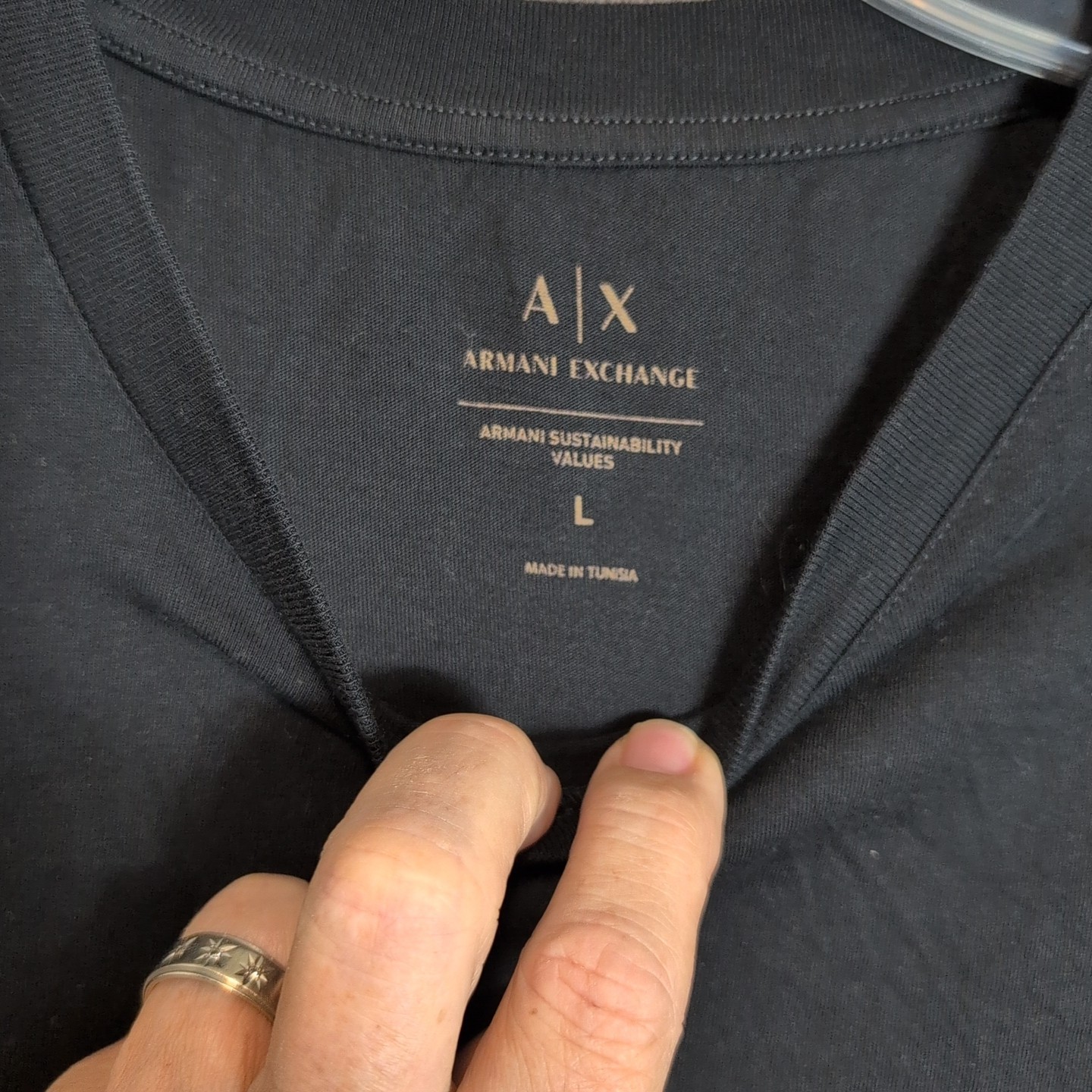 Armani Exchange Shirt Adult Large Graphic Gold Logo Classic Designer Casual SS