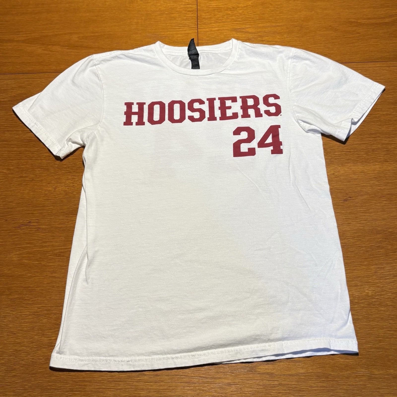 INDIANA UNIVERSITY HOOSIERS WHITE T-SHIRT #24 Jersey Tee Size Small