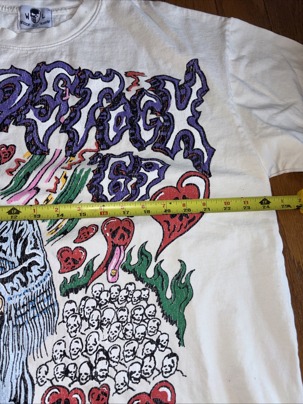 192 Warren Lotas Woodstock Peace White Tee Shirt Men&rsquo;s – Size XL Flaw