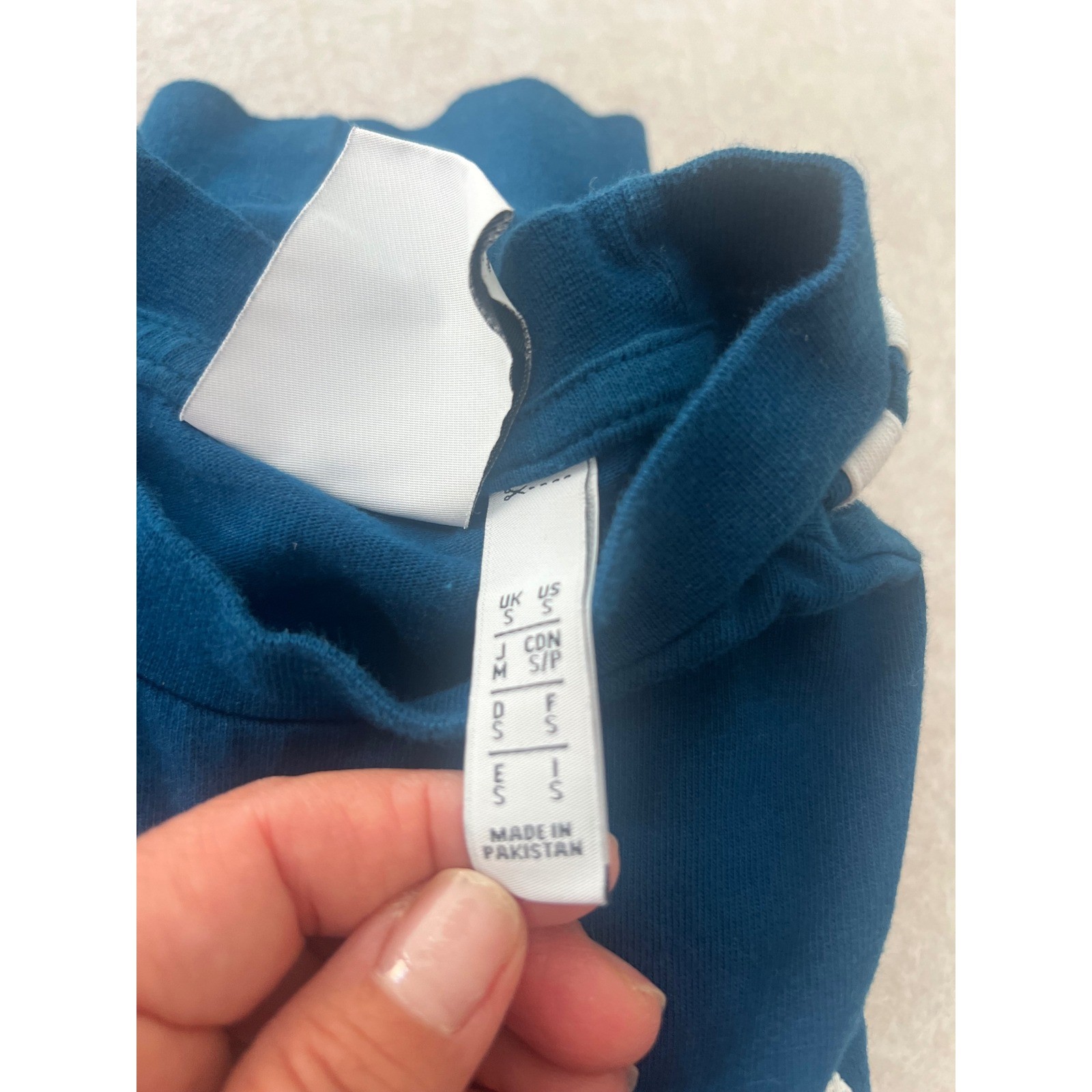 Adidas Originals Mens 3-Stripes Long Sleeve T-Shirt Blue Trefoil Logo Small
