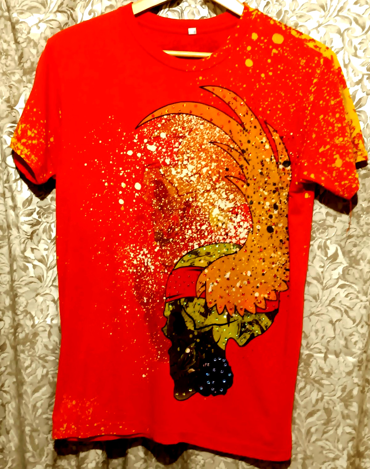 TWELVE SYMBOLS Men&rsquo;s T-shirt Size M – Skull & Beads Two Side