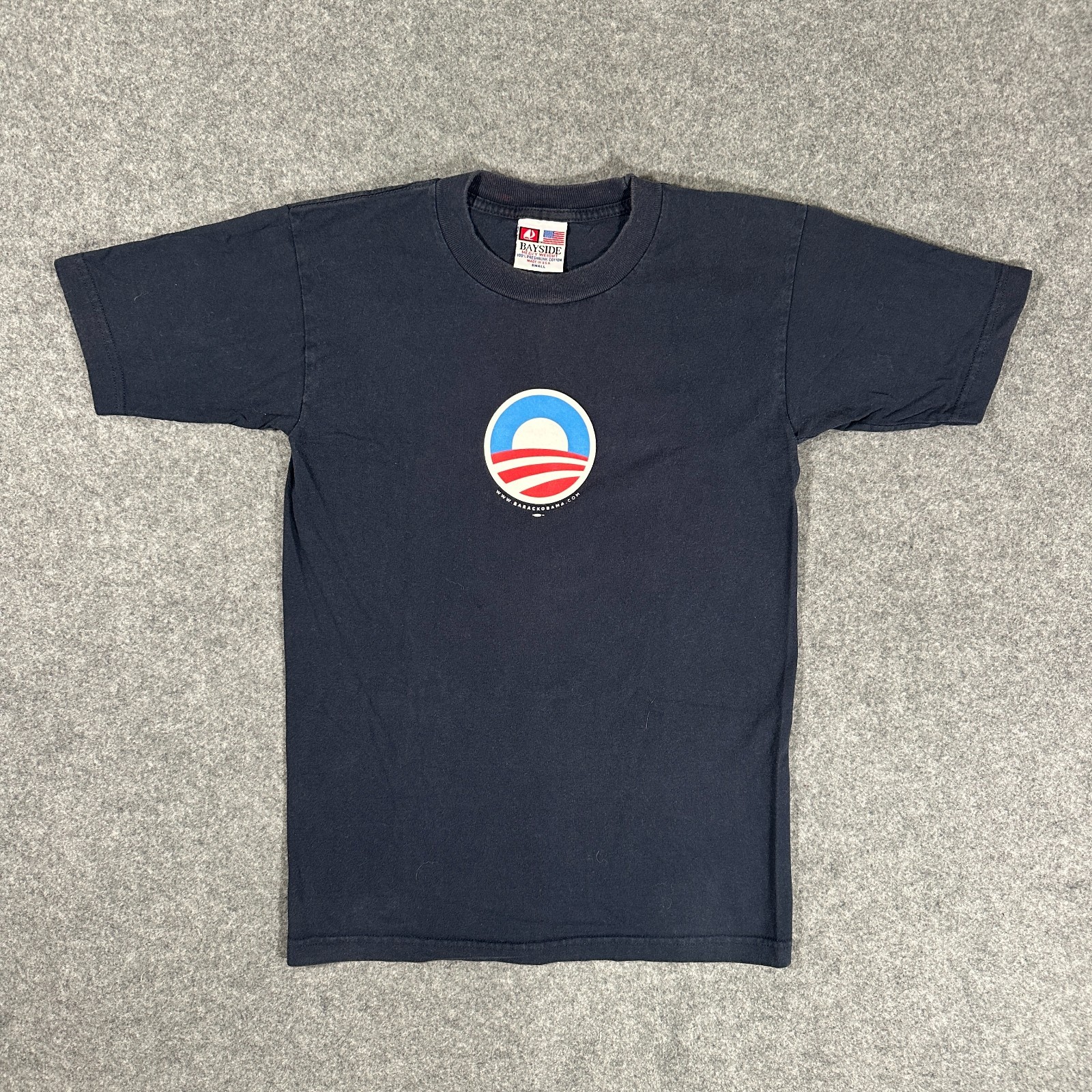 Barack Obama Presidential Election Black Shirt 2008 Bayside Tag USA – Size Small