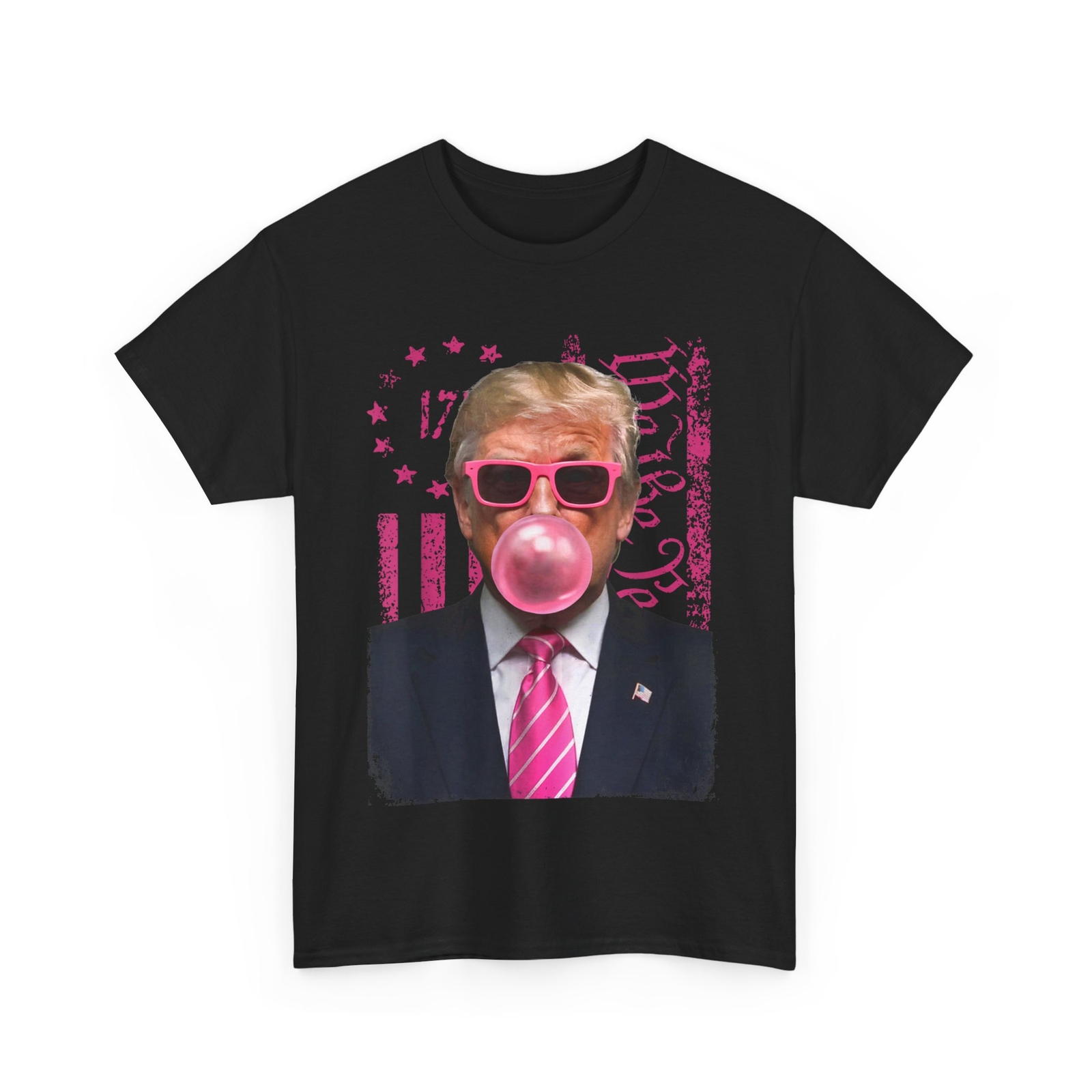 Donald Trump Shirt, Bubble Gum Pink USA Flag Funny T-Shirt
