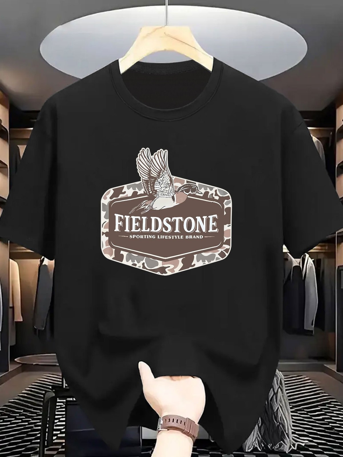 [Summer Fashion Crew Neck Tee] Summer Fashion 1pc Fieldstone Men&rsquo;s Casual Crew