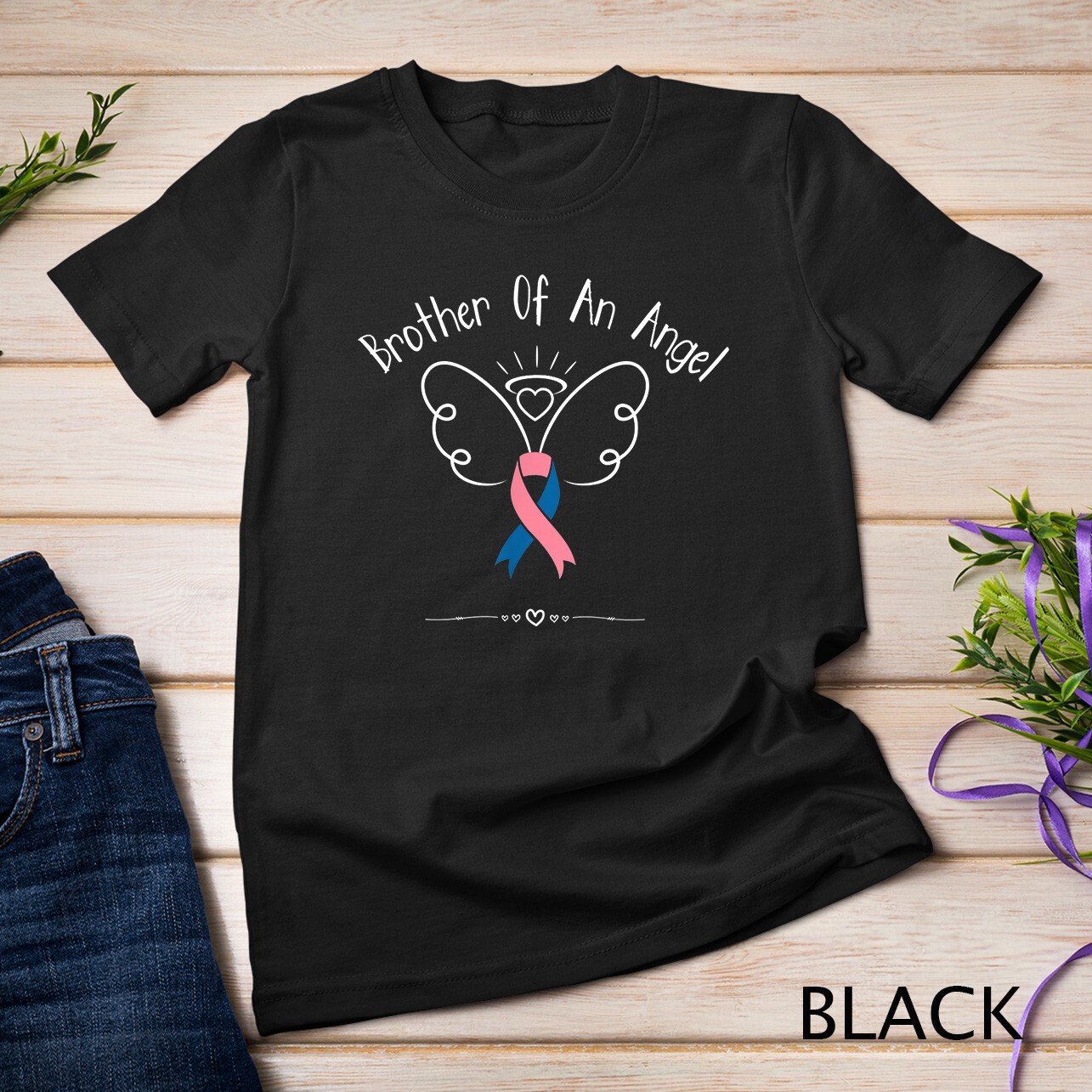 Miscarriage Pregnancy Baby Loss Awareness Brother Of Angel Unisex T-shirt