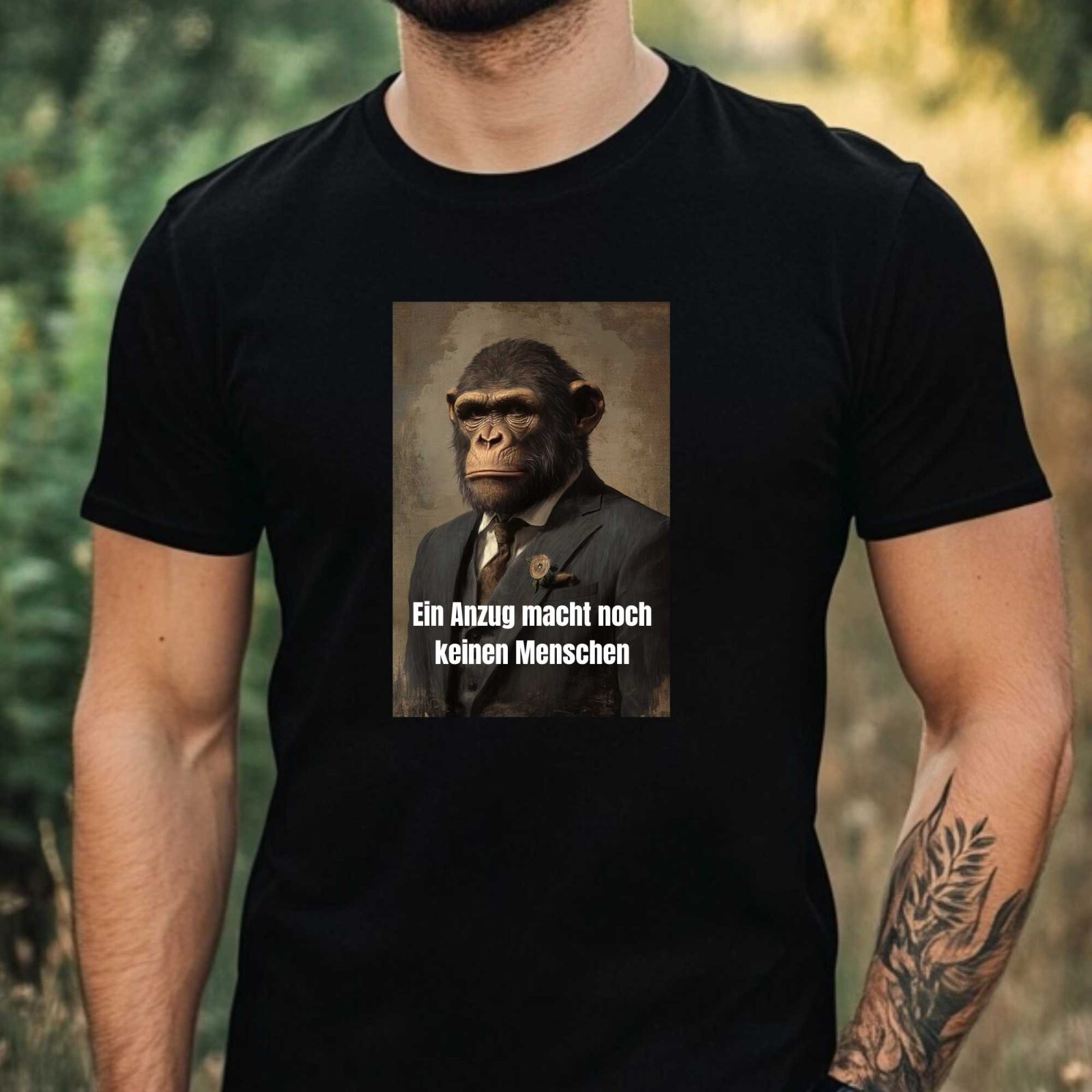 Mens Funny Monkey Saying Motif Cotton T-Shirt Size XS to 5XL