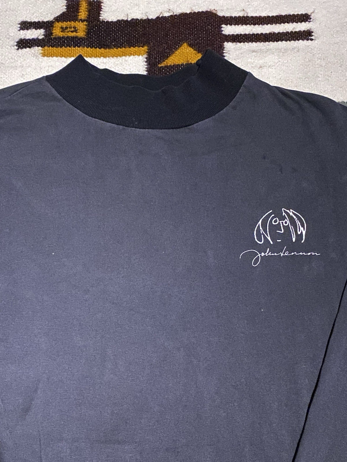 Vtg 90s Leggoons Brand John Lennon Imagine Long Sleeve Shirt Distressed Faded